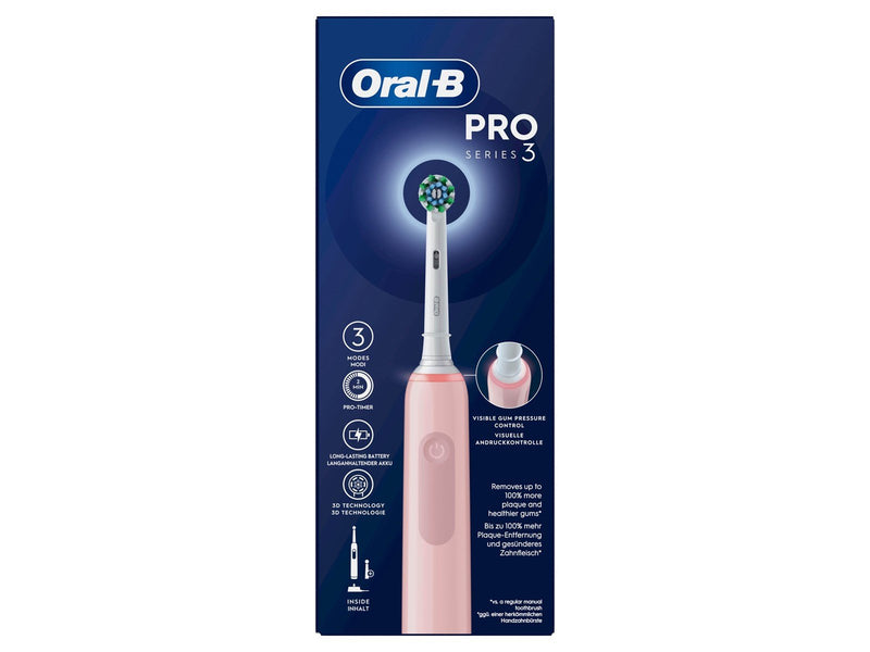 Oral-B Elektrische Zahnbürste Pro3 Pink + Extra Brush Head