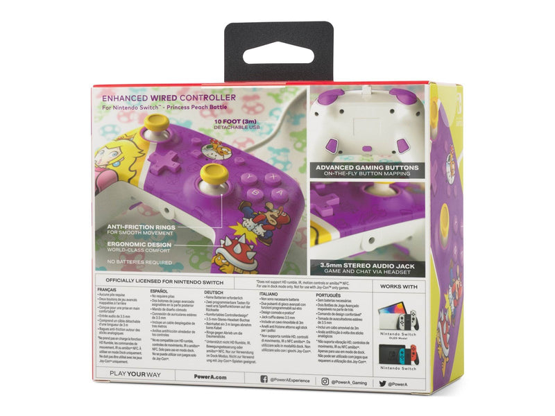 PowerA Verbesserter kabelgebundener Controller für Nintendo Switch – Princess Peach Battle - Wired Controller - Nintendo Switch