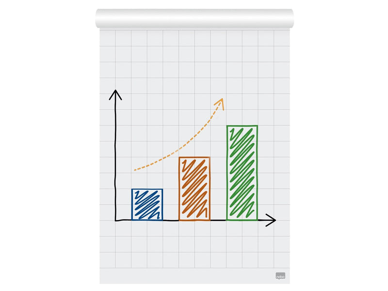 Nobo Premium Flipchart Paper Pad 600x890mm Reversible Plain or Gridded Paper 50 sheet 90gsm 1 Pack Rolled