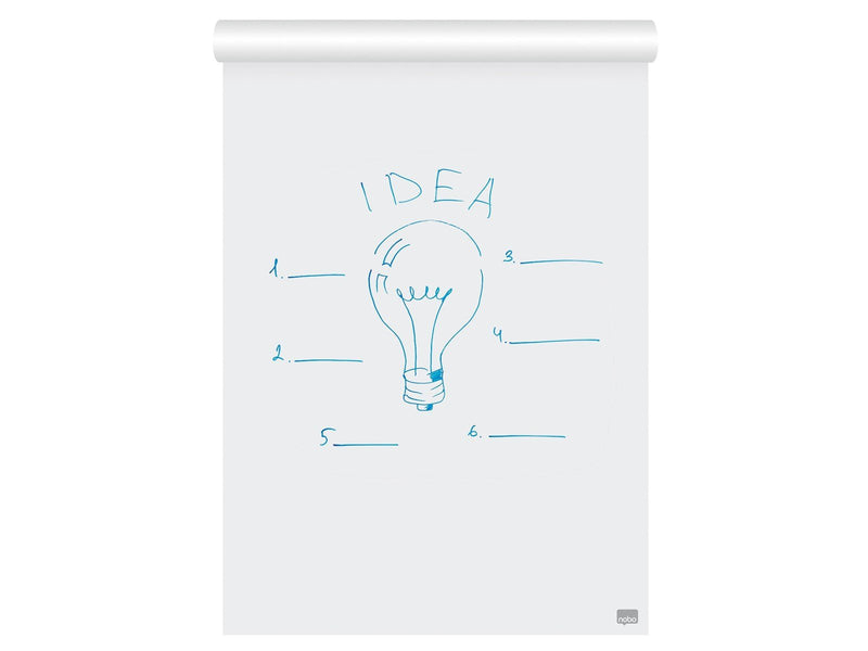 Nobo Premium Flipchart Paper Pad 600x890mm Reversible Plain or Gridded Paper 50 sheet 90gsm 1 Pack Rolled