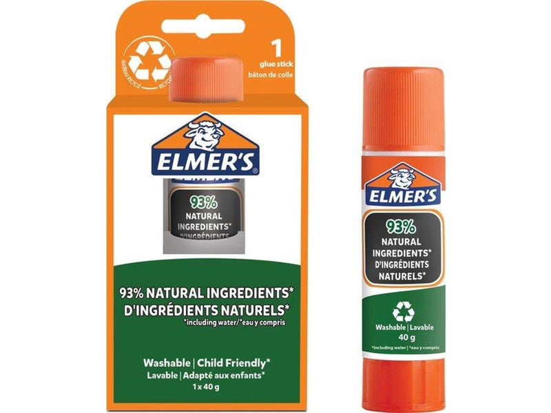 Elmer's ökologische Klebestifte | 93 % natürliche Inhaltsstoffe | 100 % recyceltes Plastik | 40 g | 1 Stück
