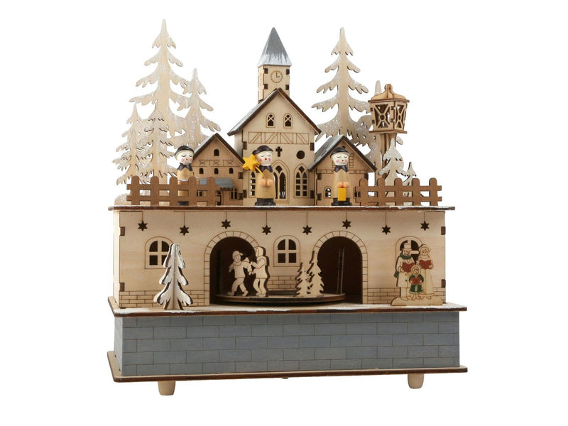 Small Foot - Wooden Music Box Christmas Village with Light