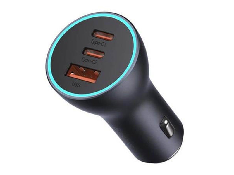 Baseus Car charger  Golden Contactor Pro 2x USB-C 1x USB 65W (grey)