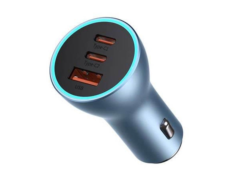 Baseus Car charger  Golden Contactor Pro 2x USB-C 1x USB 65W (blue)