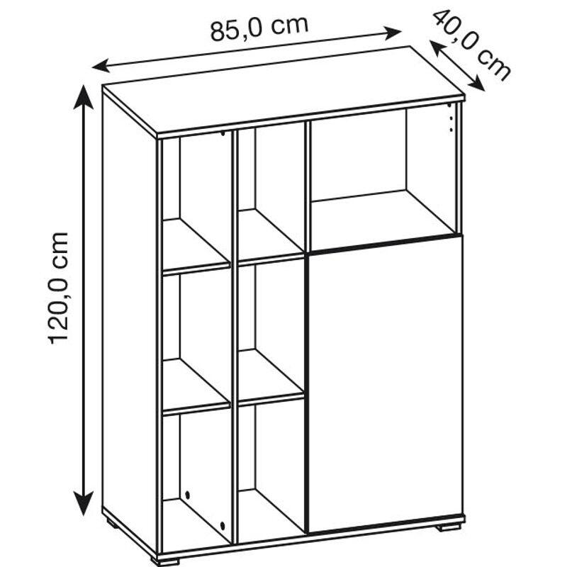 GERMANIA GW-LIONI Aktenschrank 4195-513 - 120cm Höhe - weiß/navarra-eiche