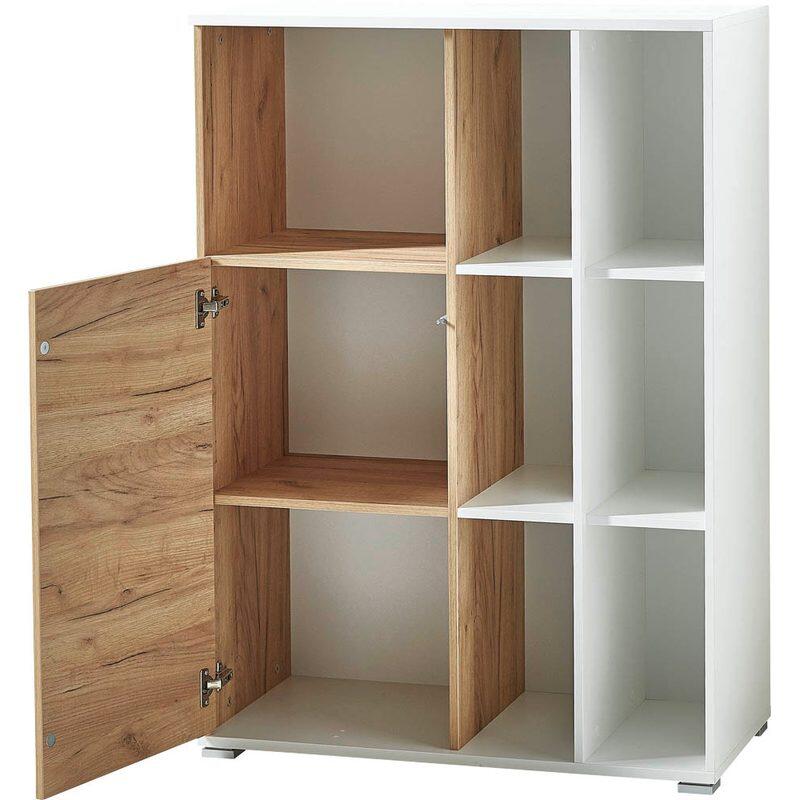 GERMANIA GW-LIONI Aktenschrank 4195-513 - 120cm Höhe - weiß/navarra-eiche