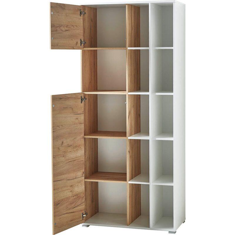 GERMANIA GW-LIONI Aktenschrank 4196-513 - 197cm Höhe - weiß/navarra-eiche