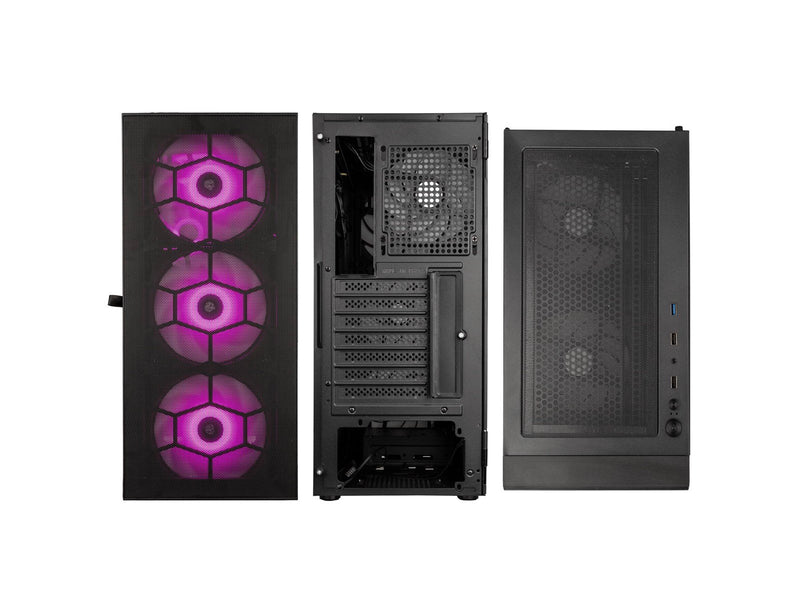 Kolink Observatory HF Mesh ARGB Midi Tower Case - Black - Gehäuse - Desktop - Schwarz