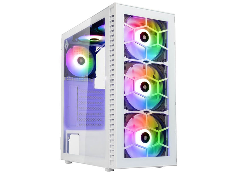 Kolink Observatory HF Glass ARGB Midi Tower Case - white - Gehäuse - Desktop - Weiß
