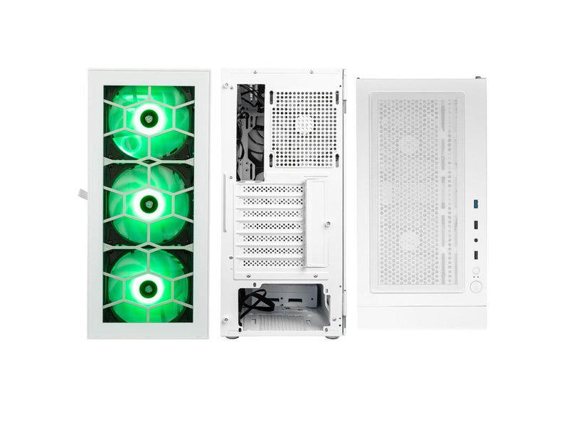 Kolink Observatory HF Glass ARGB Midi Tower Case - white - Gehäuse - Desktop - Weiß