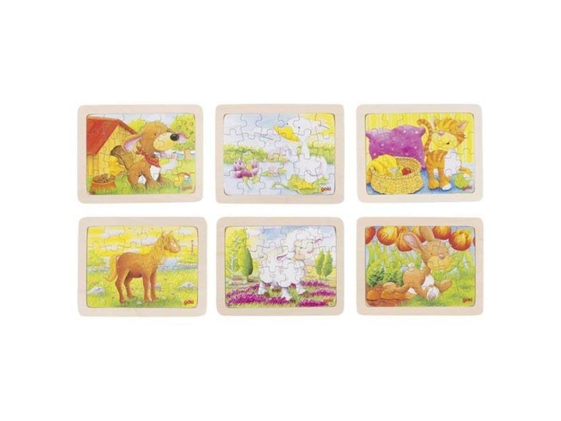 Goki Wooden Puzzles Animals set of 6 Holz