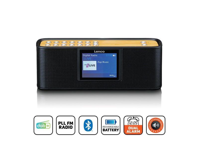 Lenco PDR-045BK - DAB+ radio with Bluetooth 5.0 - DAB+/FM - Stereo - schwarz