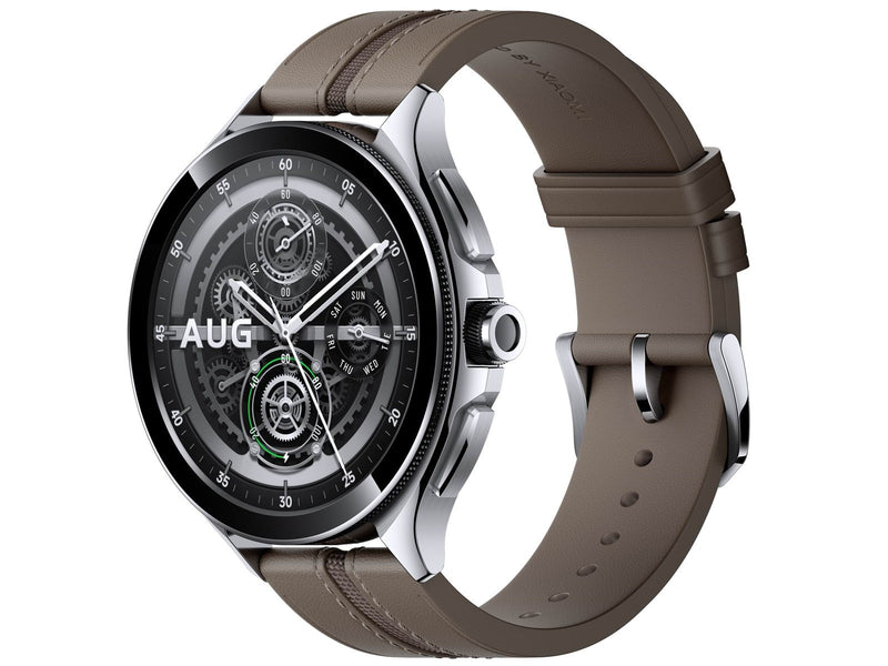 Xiaomi Watch 2 Pro - Silver Case with Brown Leather Strap