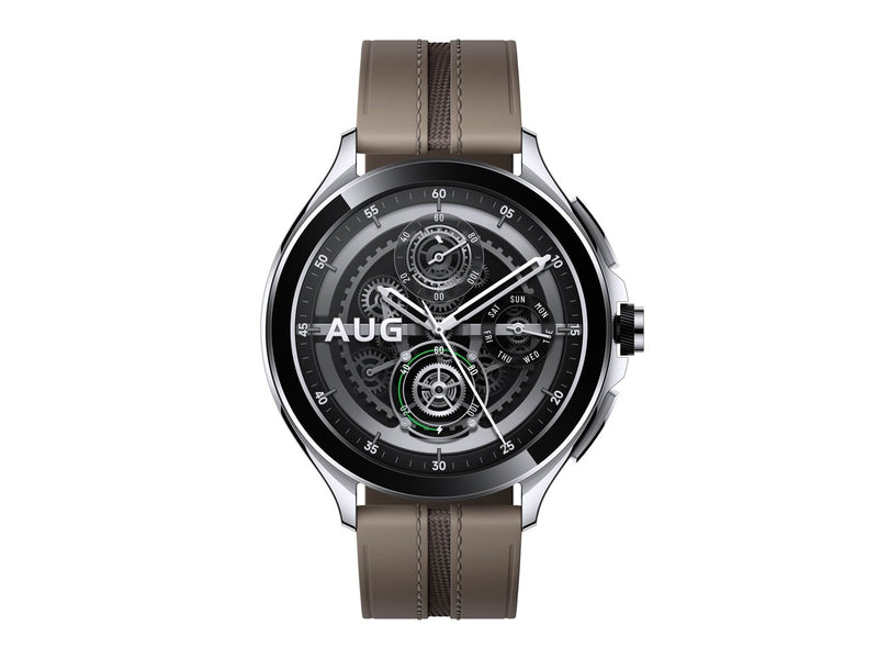 Xiaomi Watch 2 Pro - Silver Case with Brown Leather Strap