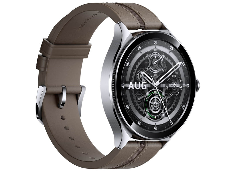 Xiaomi Watch 2 Pro - Silver Case with Brown Leather Strap
