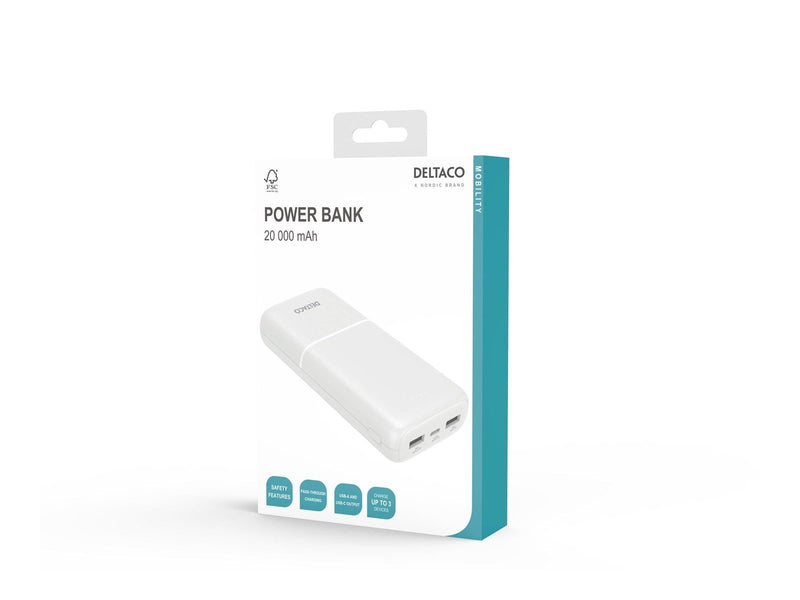 Deltaco PB-C1006 Powerbank (Akku) - Weiß - 20000 mAh