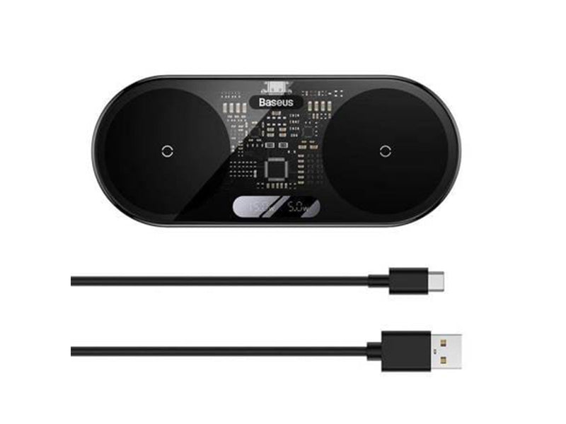 Baseus Dual Qi wireless charger  Digital LED Display 20W
