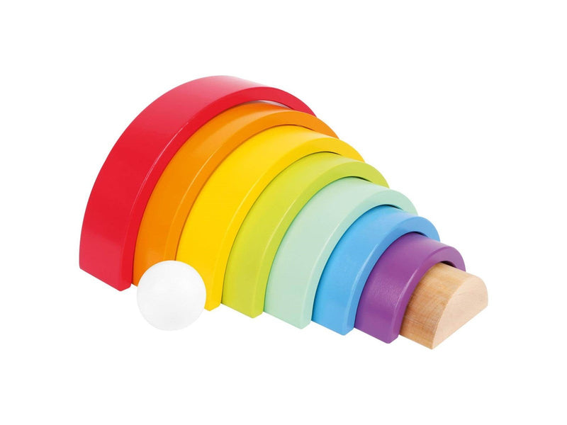 Small Foot - Wooden Building Blocks Rainbow 9dlg.