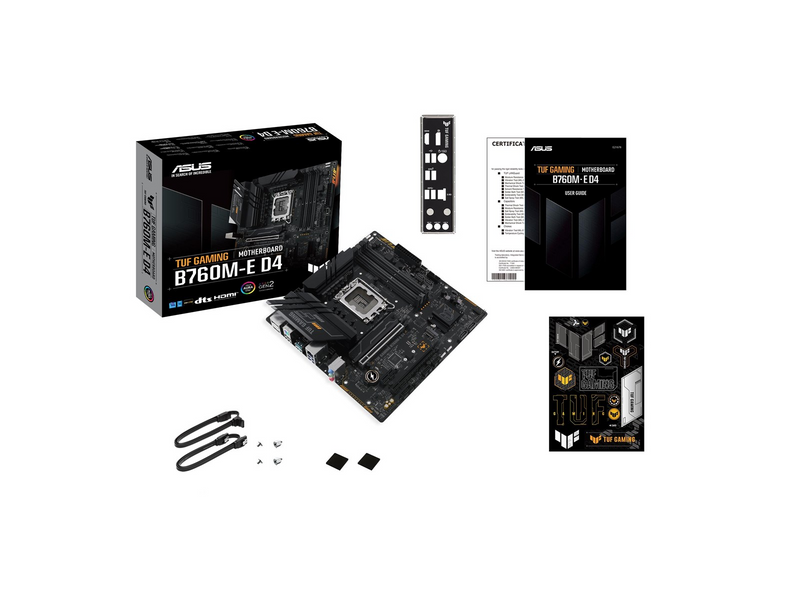 ASUS TUF GAMING B760M-E D4 (V2) Mainboard - Intel B760 - Intel LGA1700 socket - DDR4 RAM - Micro-ATX