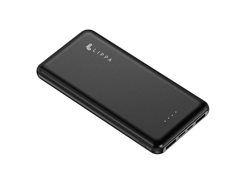Lippa 10.000 mAh Powerbank 2 x USB-A Output - Black Powerbank (Akku) - schwarz - 10000 mAh
