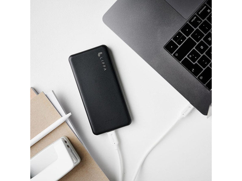 Lippa 10.000 mAh Powerbank 2 x USB-A Output - Black Powerbank (Akku) - schwarz - 10000 mAh
