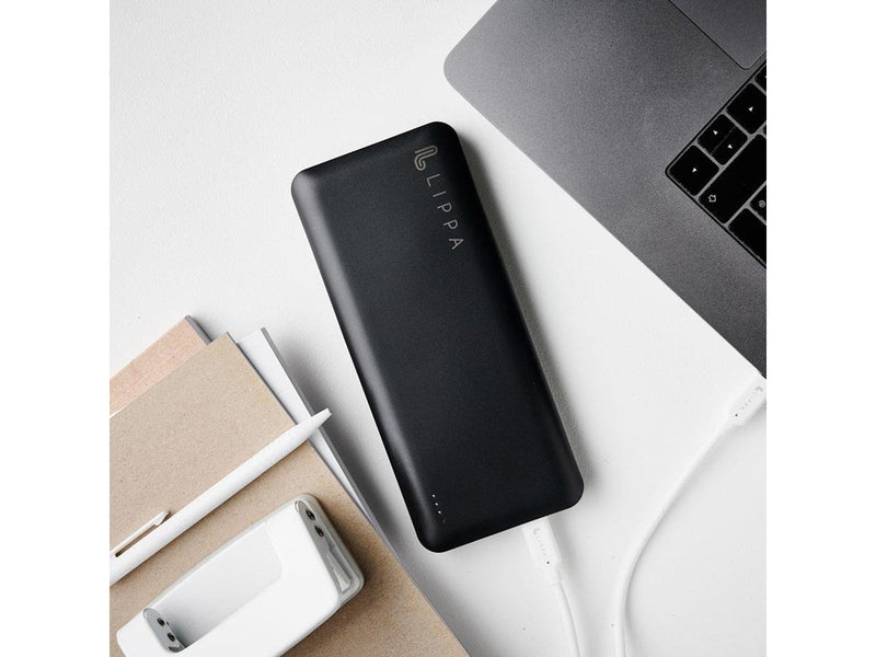 Lippa 26.800 mAh Powerbank 60W USB-C PD & QC USB-A Output - Black Powerbank (Akku) - schwarz - 26800 mAh