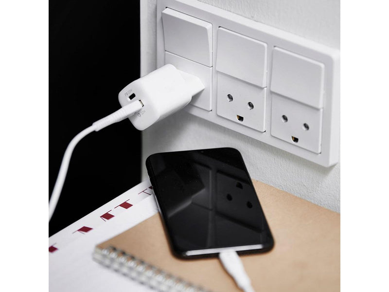 Lippa 33W USB-C PD & USB-A QC GaN Wall Charger - White