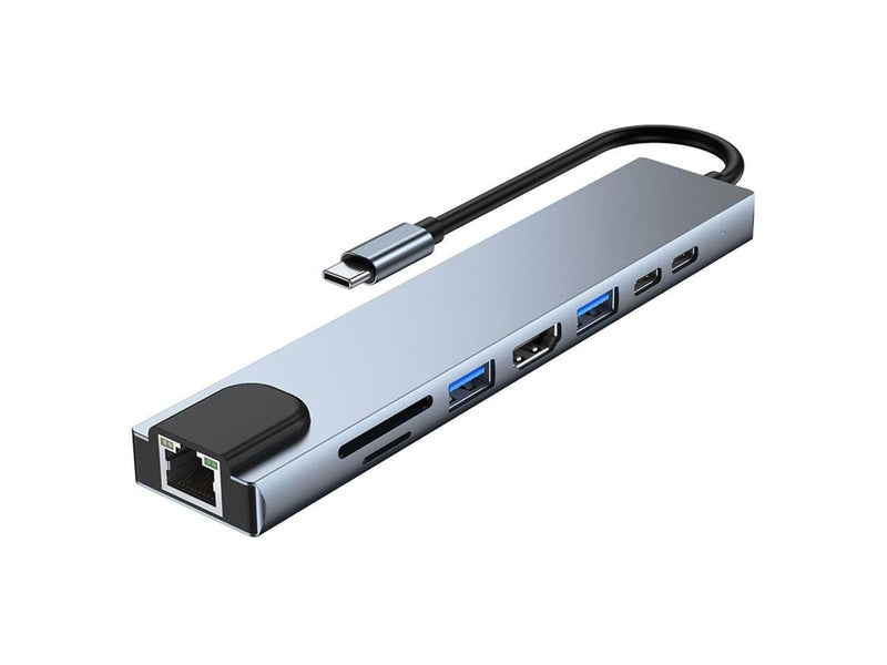 Lippa 8-in-1 87W USB-C PD 4K HDMI & Ethernet Hub USB-Hubs - 8 Anschlüsse