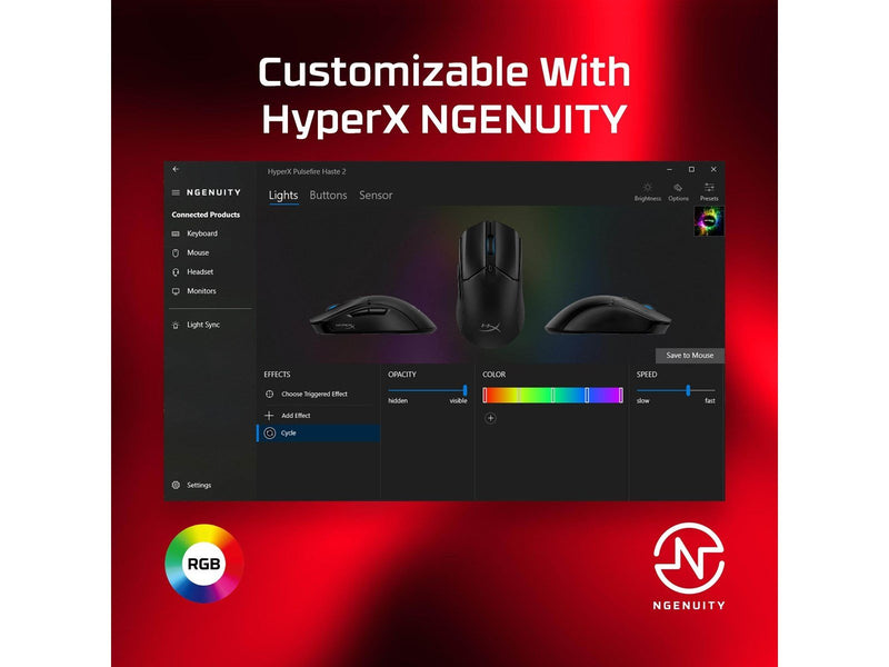 HyperX Pulsefire Haste 2 - Black - Gaming Maus (Schwarz)