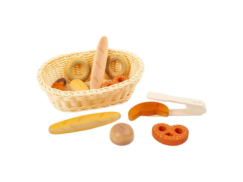 Small Foot - Plastic Bread Basket with Play Food Bread 12dlg.