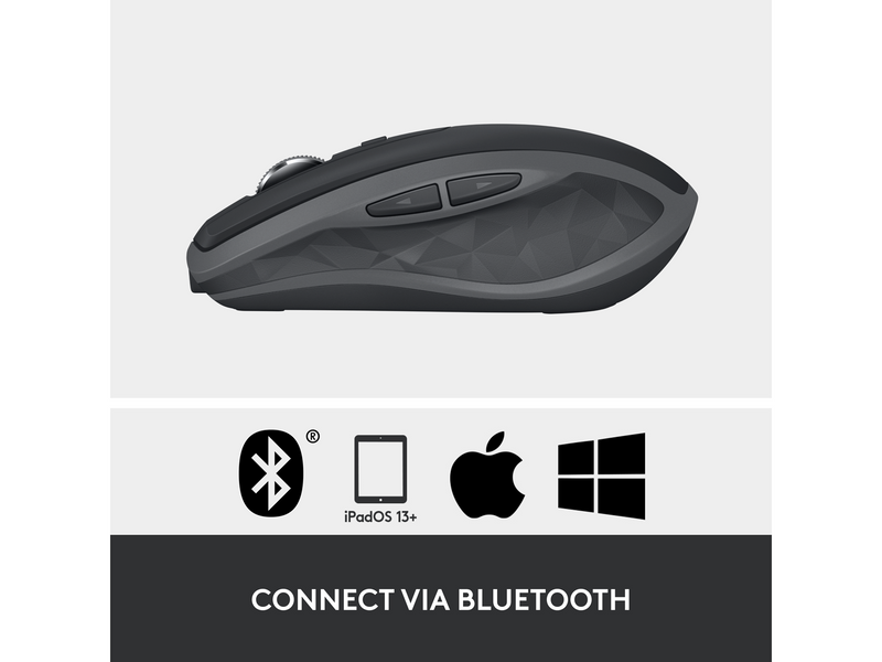 Logitech MX Anywhere 2S Wireless Mouse (BT) - Graphite - Maus (Grau)
