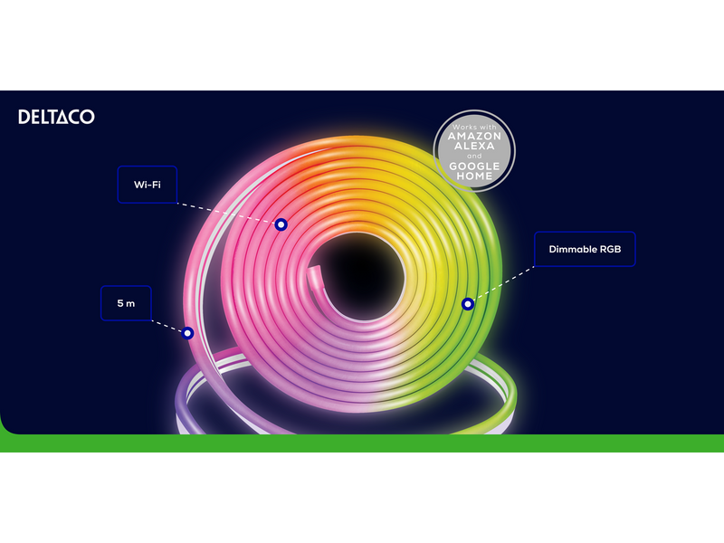 Deltaco Smart-Neon-RGB-LED-Streifen, 5 m