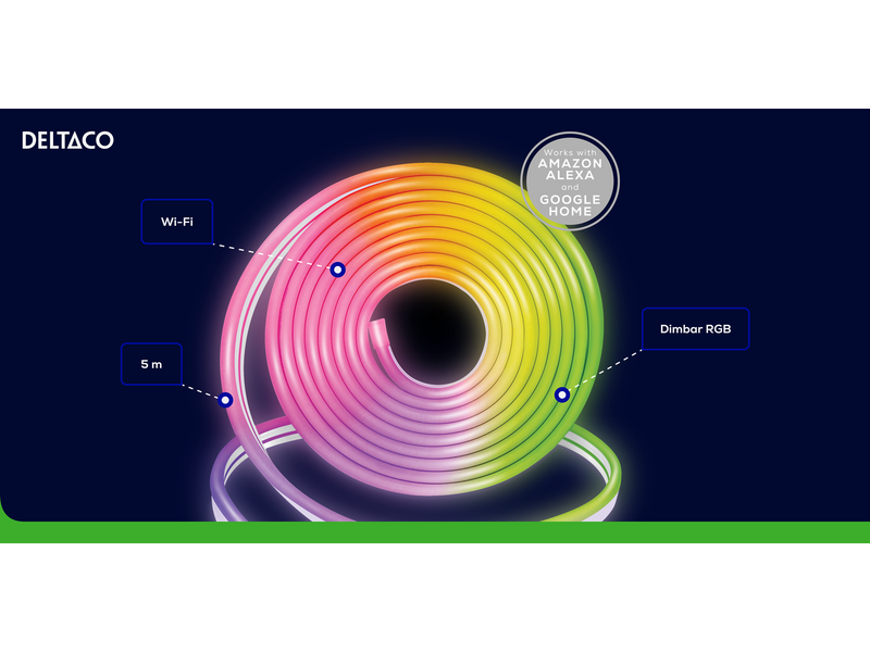 Deltaco Smart-Neon-RGB-LED-Streifen, 5 m
