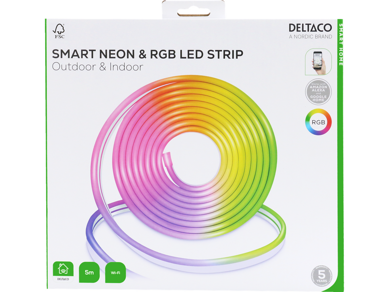 Deltaco Smart-Neon-RGB-LED-Streifen, 5 m