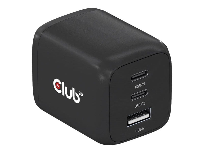Club 3D CAC-1913 power adapter - GaN technology triple port - USB Type A 2 x USB-C - 65 Watt