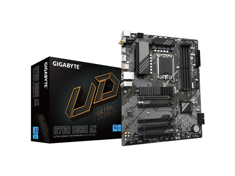 GIGABYTE B760 DS3H AX Mainboard - Intel B760 - Intel LGA1700 socket - DDR5 RAM - ATX