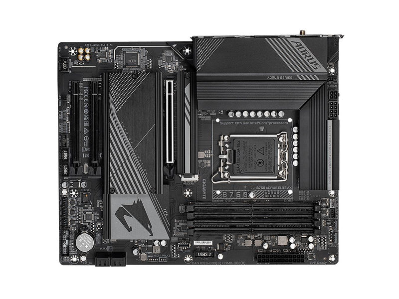 GIGABYTE B760 AORUS ELITE AX Mainboard - Intel B760 - Intel LGA1700 socket - DDR5 RAM - ATX