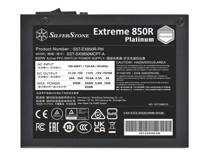 SilverStone Extreme 850R Platinum Netzteile - 850 Watt - 92 mm - ATX - 80 Plus Not certified