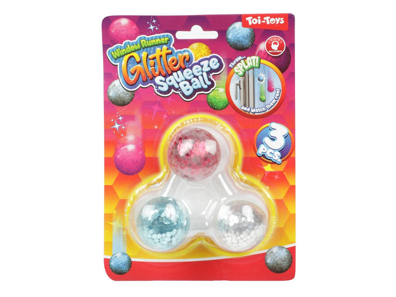 Toi-Toys Window Crawler Squeeze Balls Glitter 3 pcs.