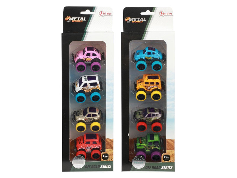 Toi-Toys Metal Pull-back Off Road Mini Cars 4pcs.
