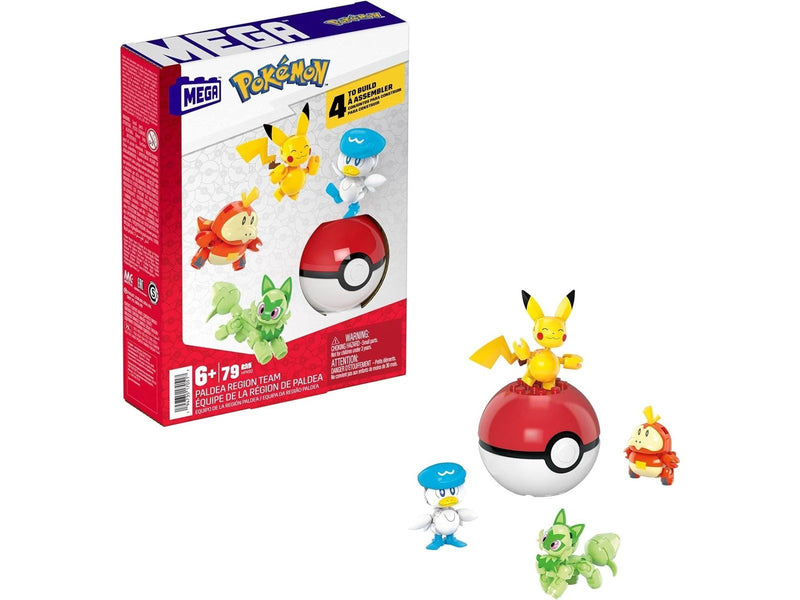 MEGA Construx - Pokeball 5 Pack - Paldea Partners (4 new figs + ball) - Scarlet & Violet