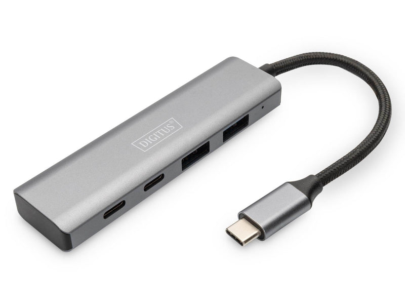 DIGITUS USB-C to 4 x USB-C Hub USB-Hubs - 4 - Grau