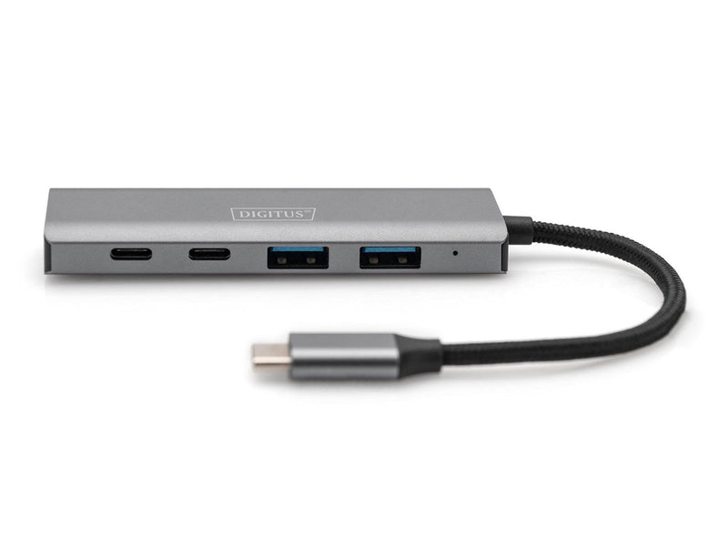 DIGITUS USB-C to 4 x USB-C Hub USB-Hubs - 4 - Grau