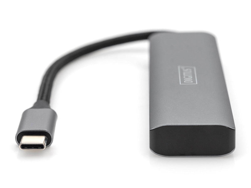 DIGITUS USB-C to 4 x USB-C Hub USB-Hubs - 4 - Grau