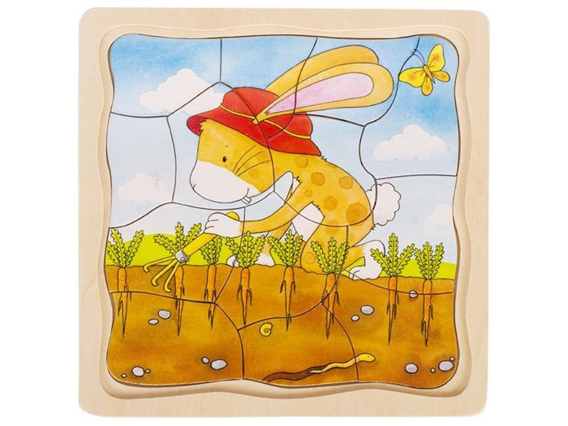 Goki Wooden Layer Puzzle - Vegetable Garden 53pcs. Holz