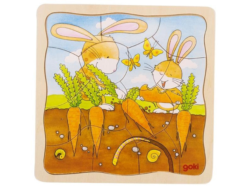 Goki Wooden Layer Puzzle - Vegetable Garden 53pcs. Holz