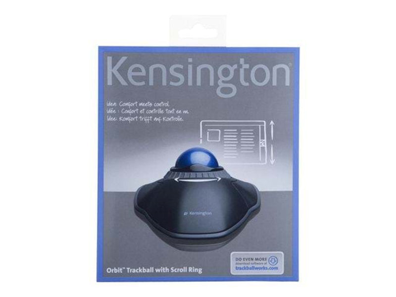 Kensington Orbit™ Trackball mit Scroll-Ring, schwarz - Trackball (Schwarz)