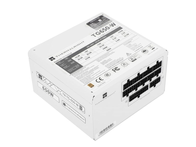 Thermalright TG (Modular) Weiß mit RGB LED-Beleuchtung - Netzteile - 650 Watt - 120 mm - ATX 3.0 - 80 Plus Gold zertifiziert