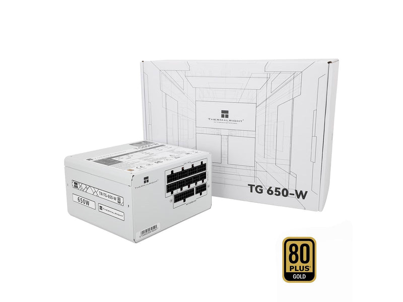Thermalright TG (Modular) Weiß mit RGB LED-Beleuchtung - Netzteile - 650 Watt - 120 mm - ATX 3.0 - 80 Plus Gold zertifiziert