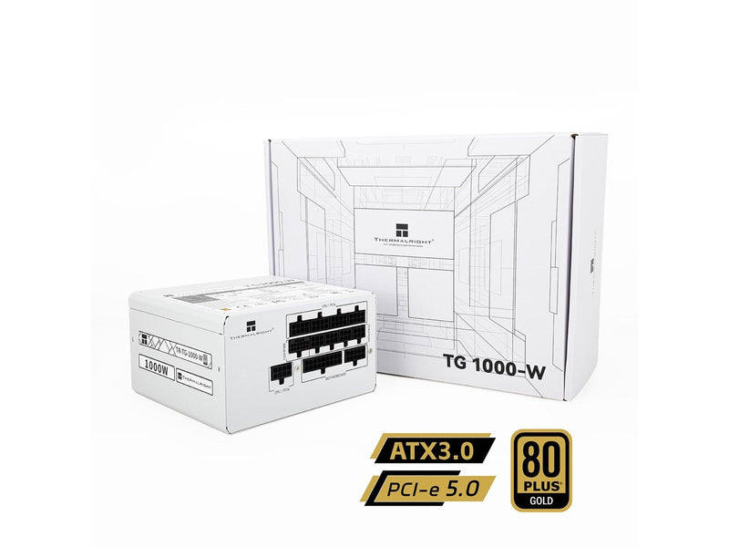 Thermalright TG (Modular) Weiß mit RGB LED-Beleuchtung - Netzteile - 1000 Watt - 120 mm - ATX 3.0 - 80 Plus Gold zertifiziert